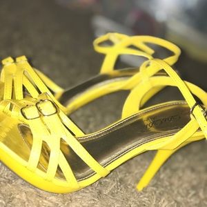 Yellow summer heels
